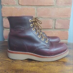 Chippewa Keota 6" Women's Burgundy Brown Leather Service Boots Size 7 US